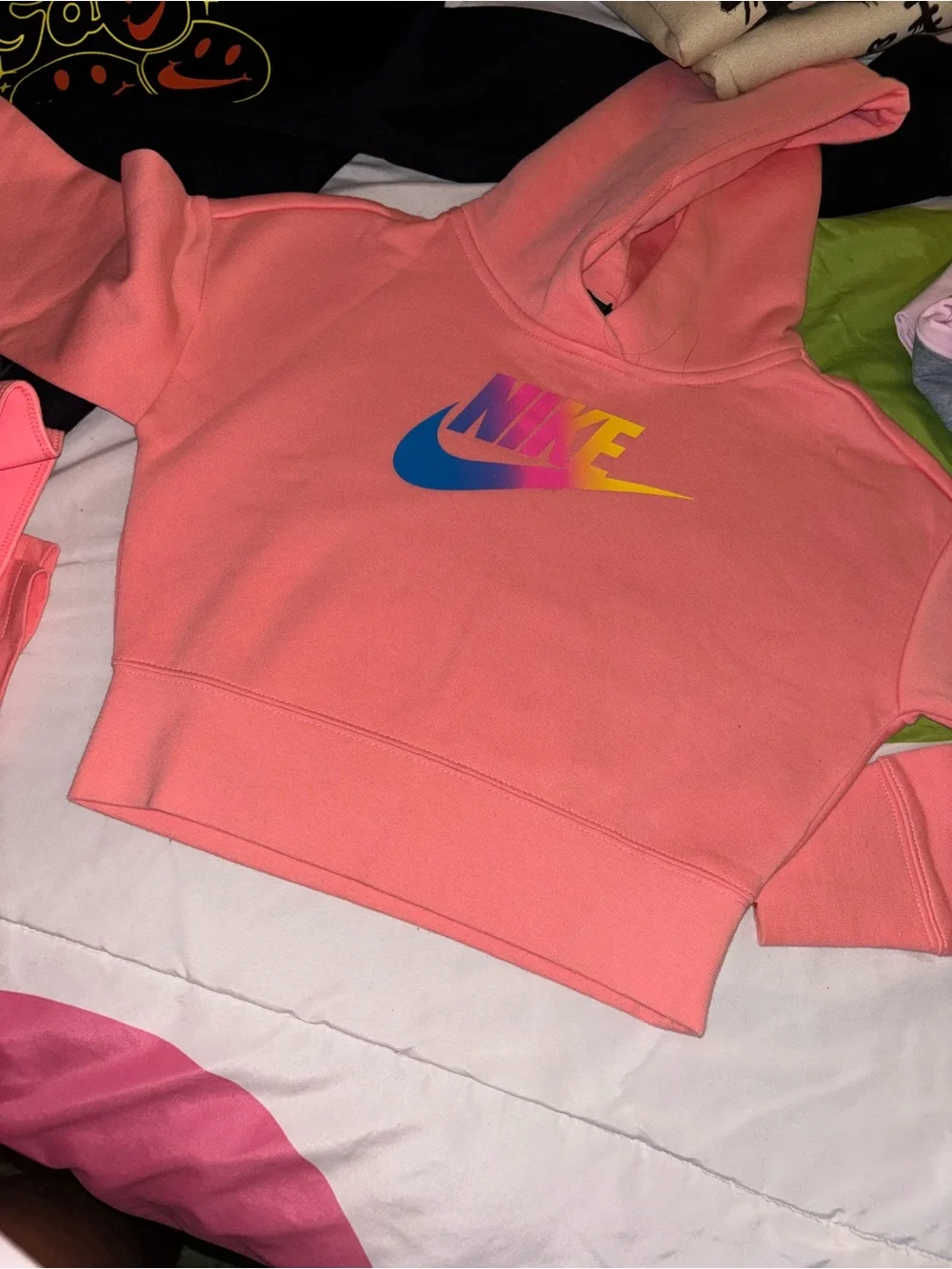 Nike Coral Kids' Sweatshirt and leggings Set with Multicolor Gradient Logos